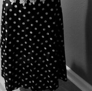 Pleated polka dot skirt